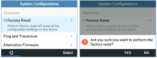 Fig 89: Factory Reset Using LCD Menu